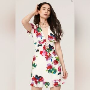Ashley Park Floral Ruffle Hem Dress